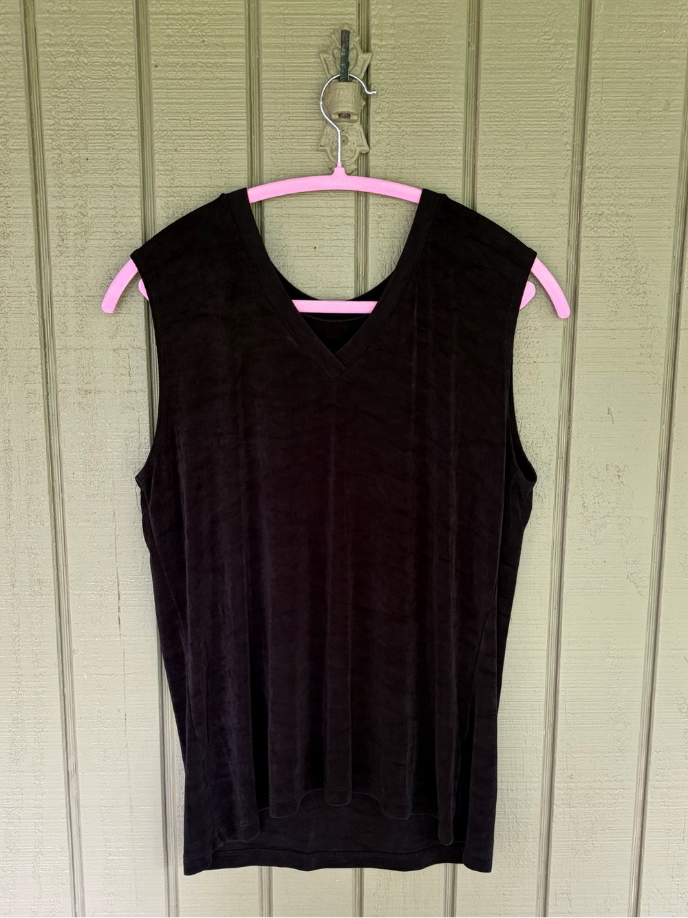 Vintage 90s Weekenders Black Slinky Knit Tank Top Size Large Travel Basic